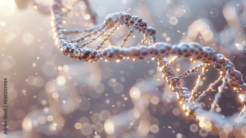 A detailed illustration of a DNA molecule, with its double helix structure and hydrogen bonds, set against a light background, representing the complexity of genetic material. A detailed illustration of a DNA molecule, with its double helix structure and hydrogen bonds, set against a light background, representing the complexity of genetic material.