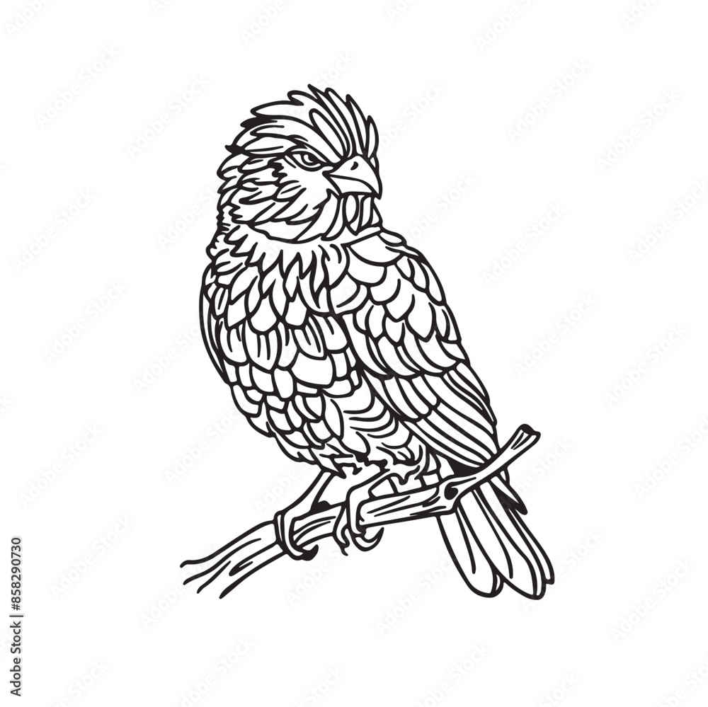 Fototapeta premium Birds drawn vector illustration.