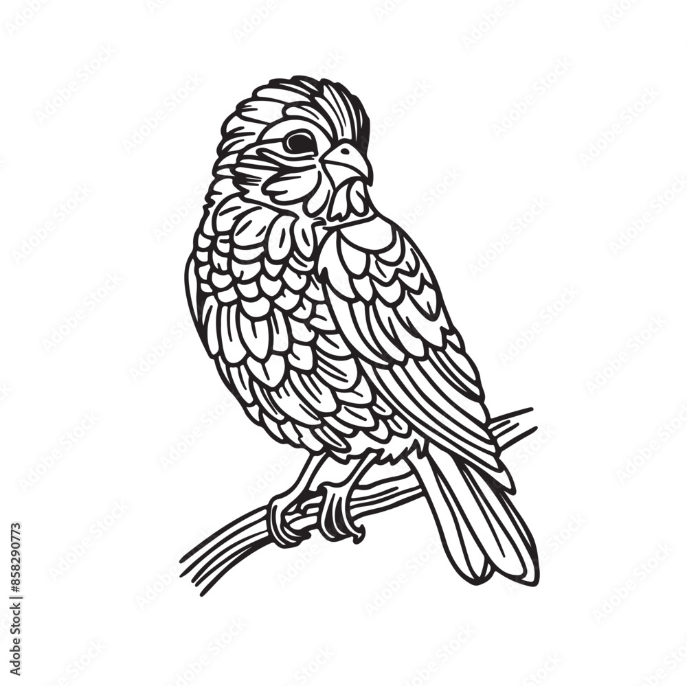 Obraz premium Birds drawn vector illustration.