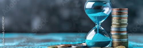An hourglass on coins is not liquid, drinkware, stemware, or wine glass