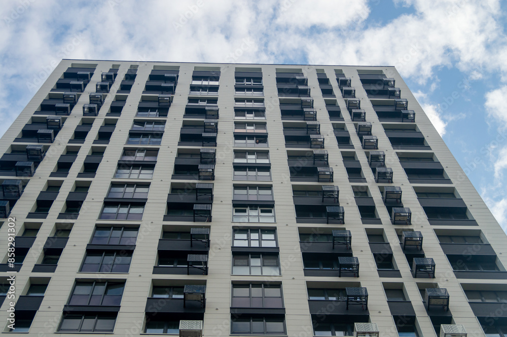 Vertical wall of a multi-story building Vertical wall of a multi-story building