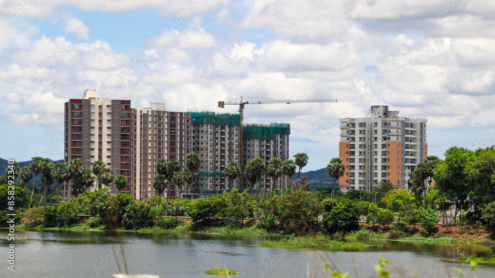 city skyline near Chennai industrial area city skyline near Chennai industrial area