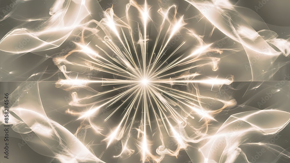 Naklejka premium Abstract white background with light rays and glow effects, ethereal and luminous, bright and pure