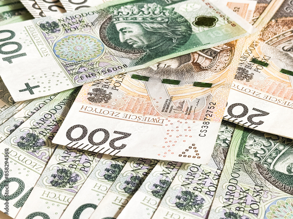 Polski złoty, polskie banknoty, polska waluta, złotówki, gotówka. Polski złoty, polskie banknoty, polska waluta, złotówki, gotówka.