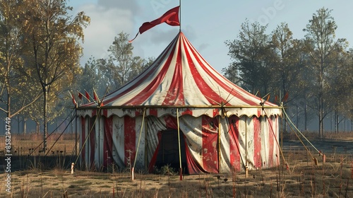 A classic circus tent made of canvas. photo