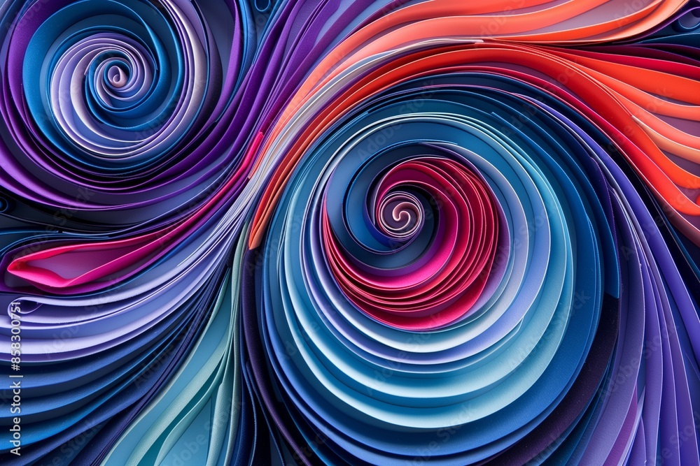 Artistic closeup of paper quilling with varied shades and textures in swirling lines, perfect for creative wallpaper or art projects. Artistic closeup of paper quilling with varied shades and textures in swirling lines, perfect for creative wallpaper or art projects.
