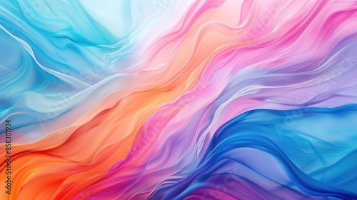 Wallpaper Mural Modern abstract background with colorful waves, featuring a blend of blue, pink, and orange tones for a vibrant effect. Torontodigital.ca