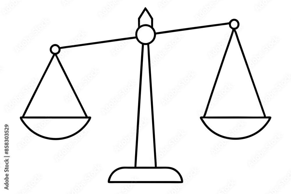 Balance scale line drawing, One continuous line drawing of law balance and scale of justice. Balance scale line drawing, One continuous line drawing of law balance and scale of justice.