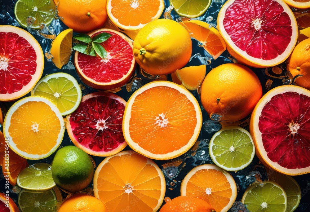 vibrant fruit slices floating clear fresh citrus tropical fruits colorful healthy food concept, liquid, refreshing, juicy, bright, ripe, exotic, sweet, yellow vibrant fruit slices floating clear fresh citrus tropical fruits colorful healthy food concept, liquid, refreshing, juicy, bright, ripe, exotic, sweet, yellow
