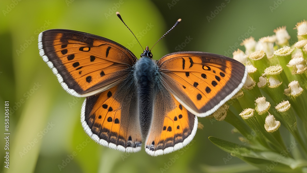Photo of an American Copper (Lycaena phlaeas) Butterfly Generative AI Photo of an American Copper (Lycaena phlaeas) Butterfly Generative AI