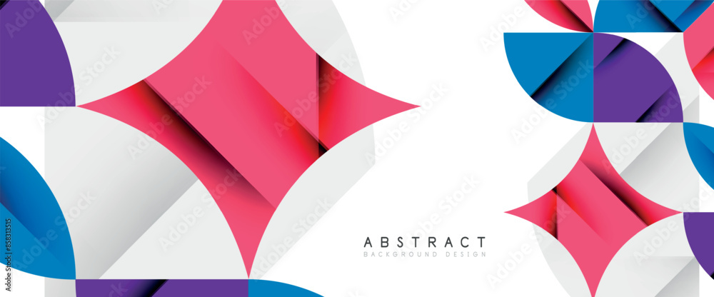 Minimal geometric elements on white. Petals, round triangles, star Minimal geometric elements on white. Petals, round triangles, star