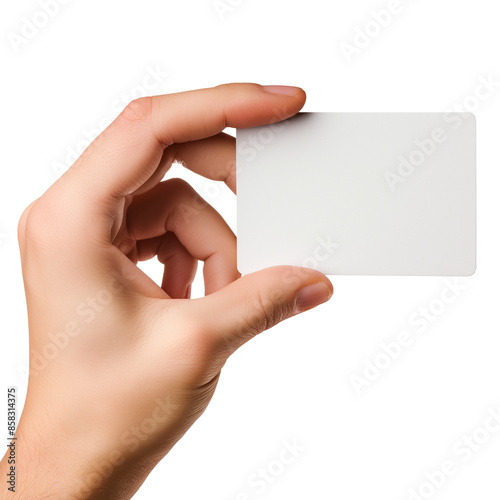 Hand model holding card isolated on white background.
Hand model holding card isolated on transparent background.