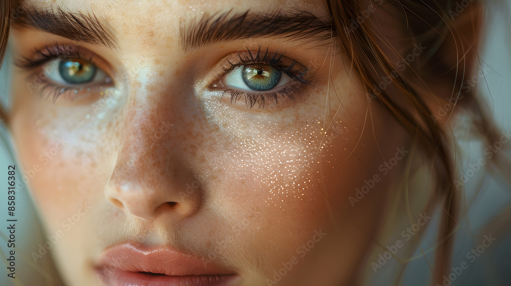 Fototapeta premium Primer plano de cara mujer joven