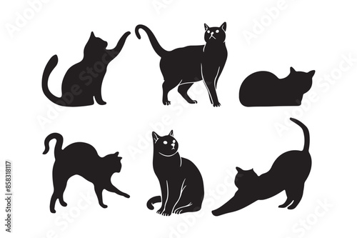 Cat and striking cartoon vector Art & Illustration