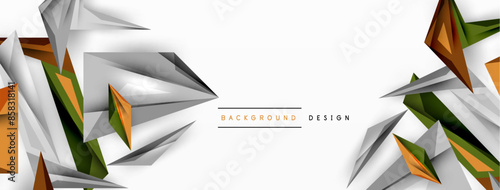 Minimal geometric abstract background. Low poly dynamic triangle design. Trendy techno business template for wallpaper, banner, background or landing