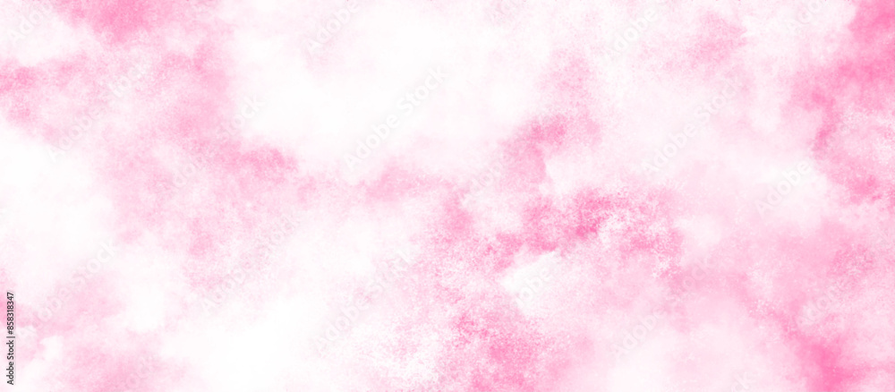 Fototapeta premium Smooth and bright abstract brush stroke acrylic watercolor background, painted colorful bright and shiny pink texture with stains, Beautiful and smooth soft blurred pink texture in center with blank.