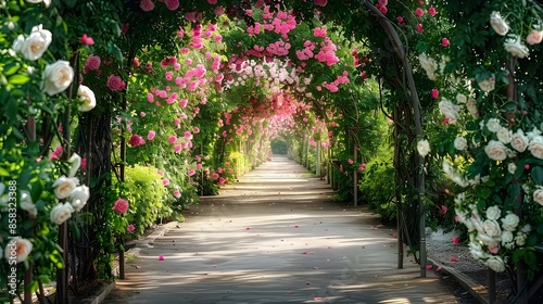 Beautiful Rose Garden Tunnel for Romantic Photos © SkoldPanda