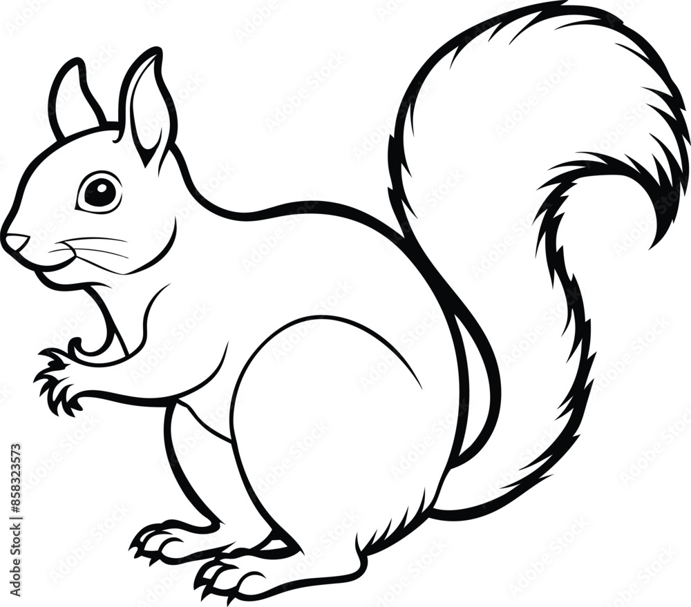Fototapeta premium Outline vector squirrel