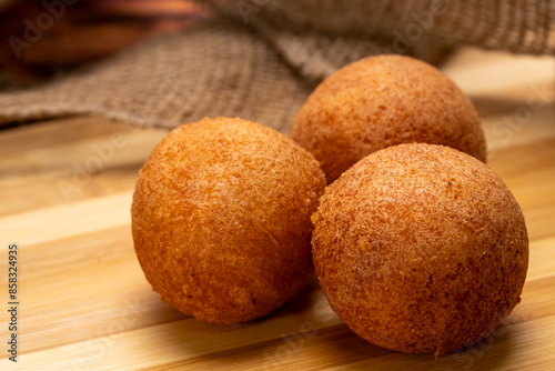 Delicious buñuelo typical in street foods and very traditional in Colombia made of cheese