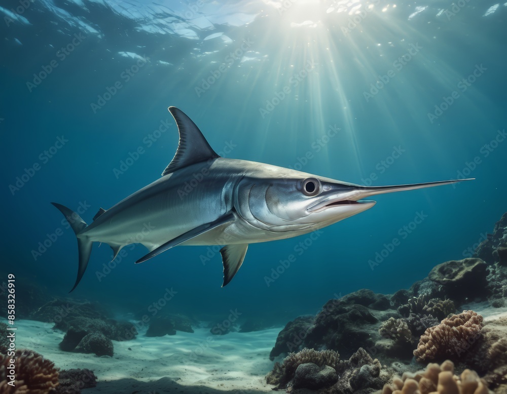 Fototapeta premium A Shiny Fish in the Ocean