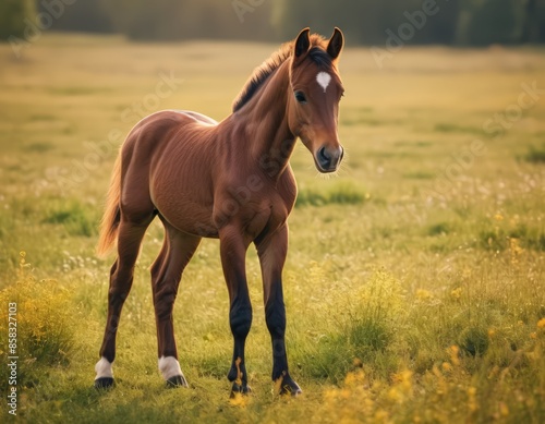 A Young Horse in a Field © Nipon