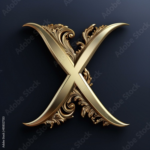 luxury 3d letter logo of letter X