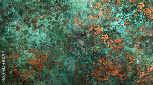 A high-resolution texture of rust with varying shades of orange and brown, showing flaky and pitted surface details, in the style of photorealistic rendering, intricate textures