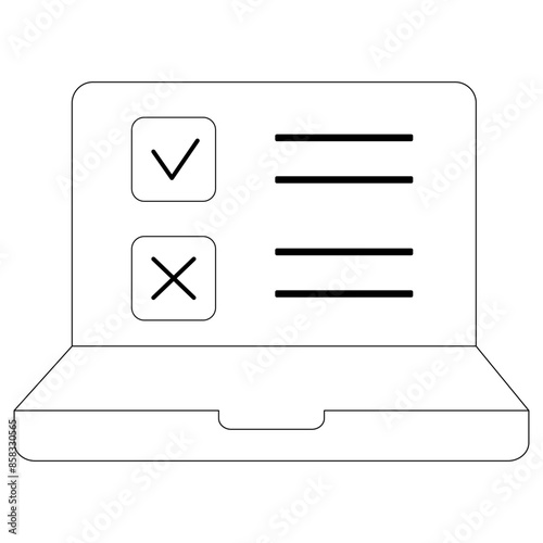 Evaluation concept with icon. Criteria, Online Education: thin vector icon set, black and white kit . Vector Simple icon. Eps 10. 
