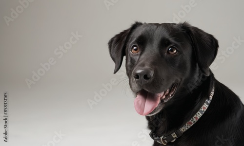 Black Labrador Retriever with Pink Tongue