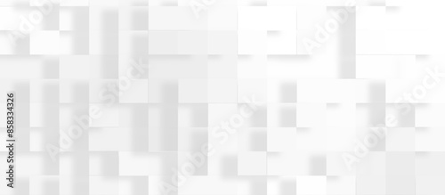 Geometric abstract white scaled cube boxes block background, seamless white or grey geometric business background, Abstract grey and white background with mosaic of white luxury pattern of squares.