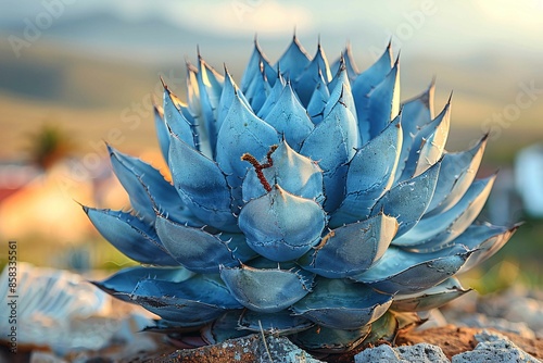Agave plant close-up featuring agave worm.