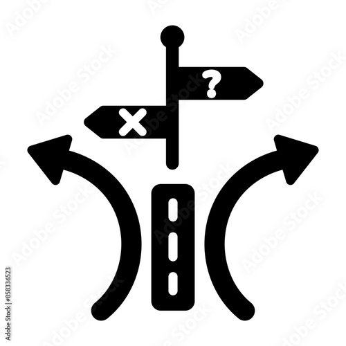 Premium solid icon of decision making 