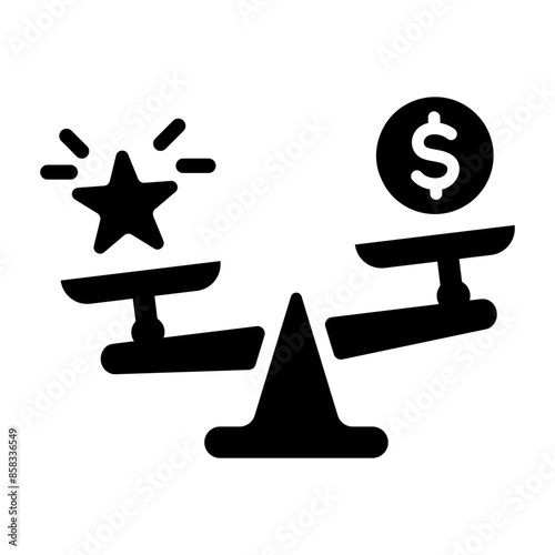 A handy filled style icon of comparison 