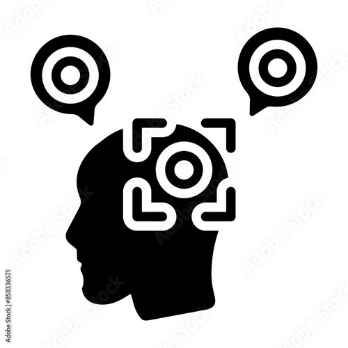 An editable glyph icon of concentration 