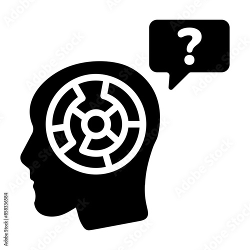 Logical thinking solid style icon 