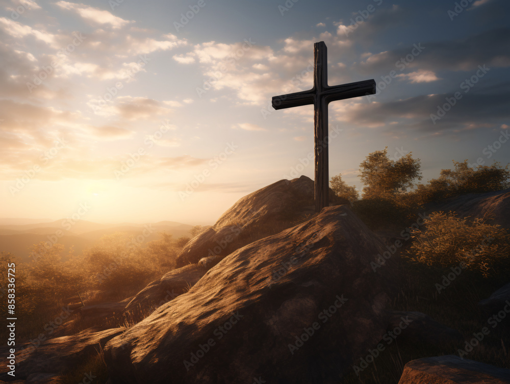 a cross on a rock a cross on a rock