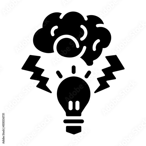 A filled style icon of brainstorming  photo