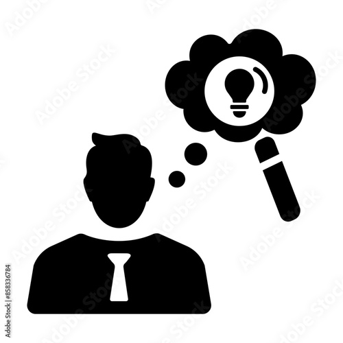 Latest solid icon of analytical thinking 