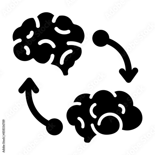 Check solid icon of thoughts exchange 