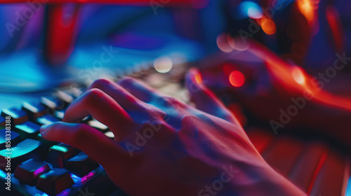 a hands on a keyboard