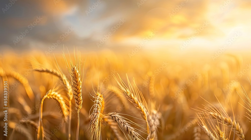 Golden wheat field at sunset with a vibrant sky in the background, capturing the essence of rural life and agricultural beauty. Golden wheat field at sunset with a vibrant sky in the background, capturing the essence of rural life and agricultural beauty.