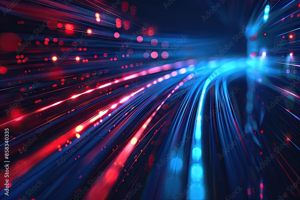 Abstract Digital Network with Red and Blue Lines Abstract Digital Network with Red and Blue Lines