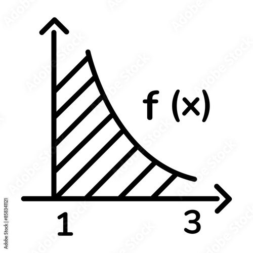 Trendy line style icon of integral algebra 