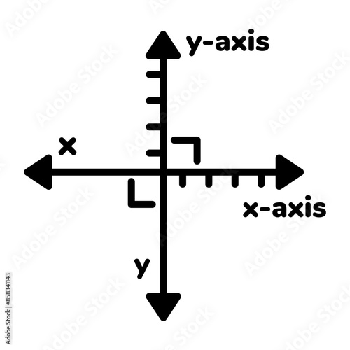 A well-designed linear icon of cartesian plane 