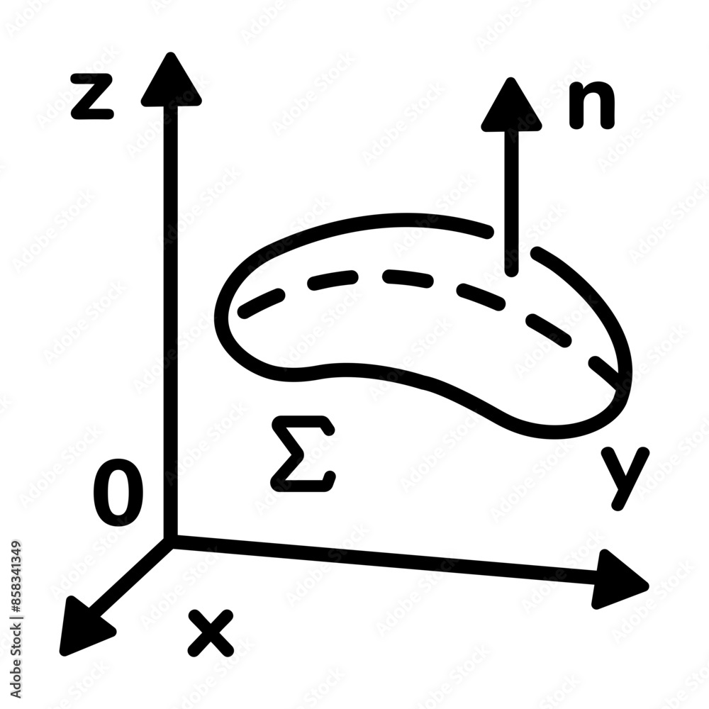 Get this line icon of stokes theorem diagram Get this line icon of stokes theorem diagram