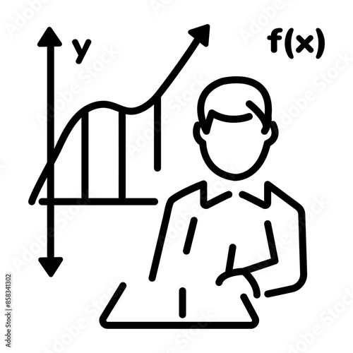 Ready to use line icon of riemann sum 
