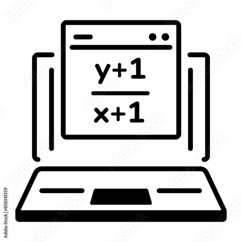 Trendy outline icon of online math lecture 