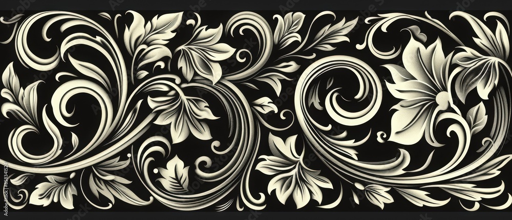 Floral Swirls Intricate flower and leaf patterns with delicate swirls and curls Floral Swirls Intricate flower and leaf patterns with delicate swirls and curls