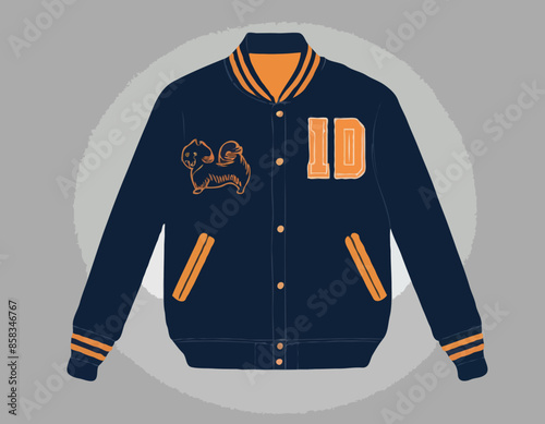 Varsity jacket mock up vector illustration 