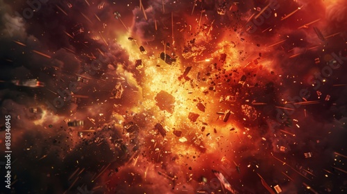 An animation graphic of an explosion boom sunburst generated by stock. Animation. Graphic design. photo